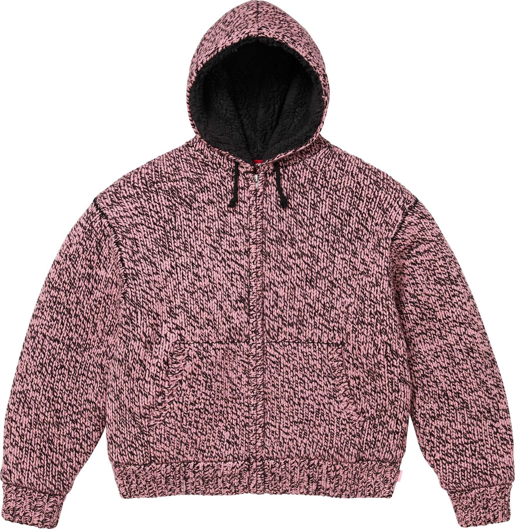 Faux Shearling Lined Zip Up Hooded Sweater view 16